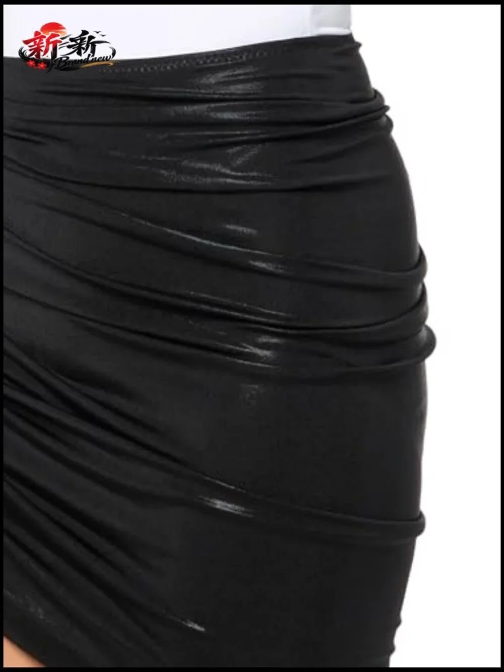 High Waist Asymmetrical Mini Skirt with Bow Detail